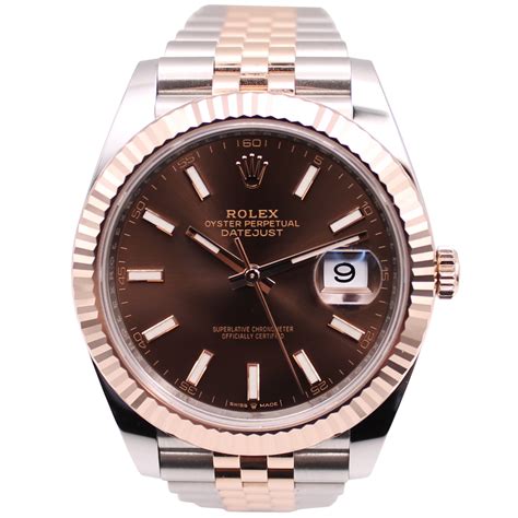 rolex datejust chocolate dial 41|rolex datejust 41 two tone.